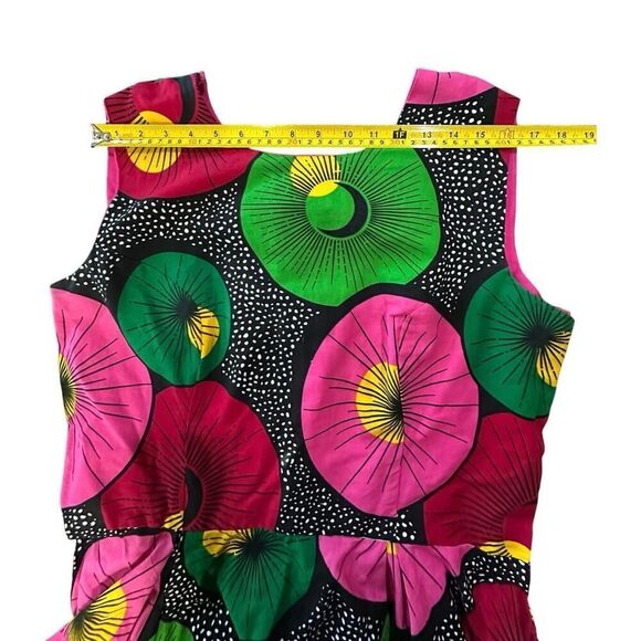 African Tribal Inspired BOHO Cotton Handmade A-Line Colorful Mini Dress Medium - Picture 12 of 15